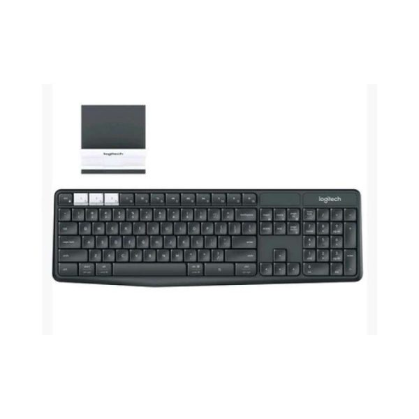 LOGITECH K375S MULTI-DEVICE - COMBINACIÓN INALÁMBRICA DE TECLADO Y SOPORTE, USB, INGLÉS, NEGRO