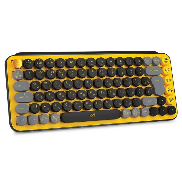 LOGITECH POP KEYS - TECLADO MECÁNICO INALÁMBRICO,  EASY-SWITCH, TECLAS EMOJI, ESPAÑOL, BLAST YELLOW