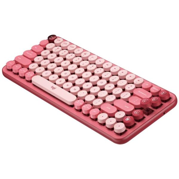 LOGITECH POP KEYS - TECLADO MECÁNICO INALÁMBRICO,  EASY-SWITCH, TECLAS EMOJI, ESPAÑOL, HEARTBREAKER ROSE