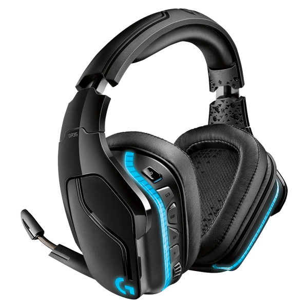 Auriculares inalámbricos con micrófono, sonido envolvente 7.1 y LIGHTSYNC Logitech G935 para gaming