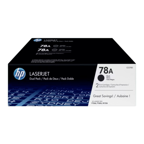 Pack de 2 Cartuchos de Tóner HP 78A Negro LaserJet Original