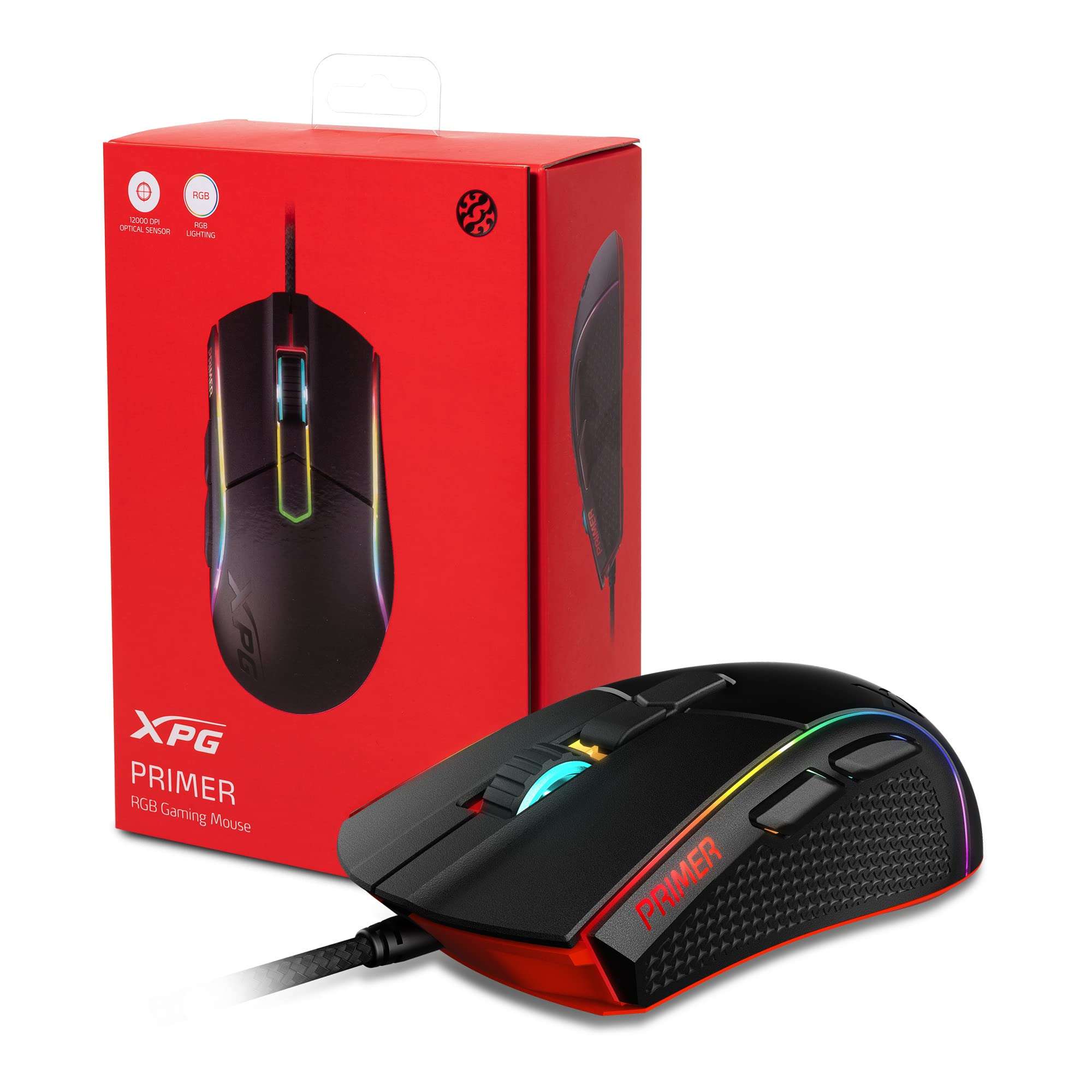 71AwEwWrxpL XPG Primer Wired RGB Gaming Mouse 12000 DPI Interruptores mecánicos Puños laterales de goma - Imagen 1