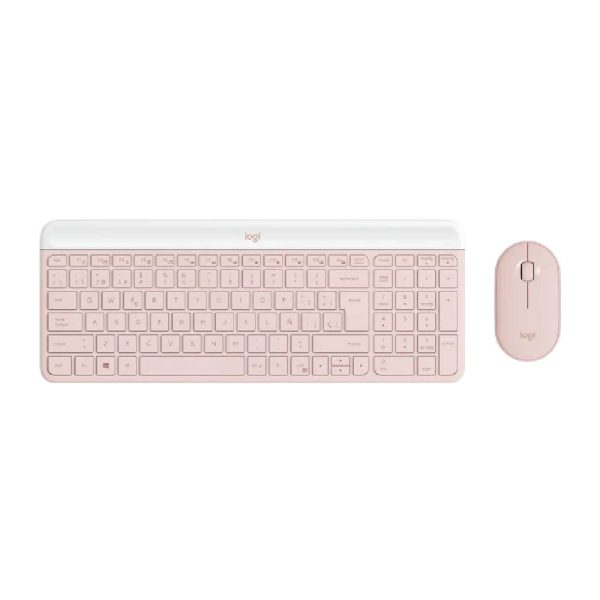 Combinación de teclado y mouse inalámbricos Slim Combo MK470 Rosado