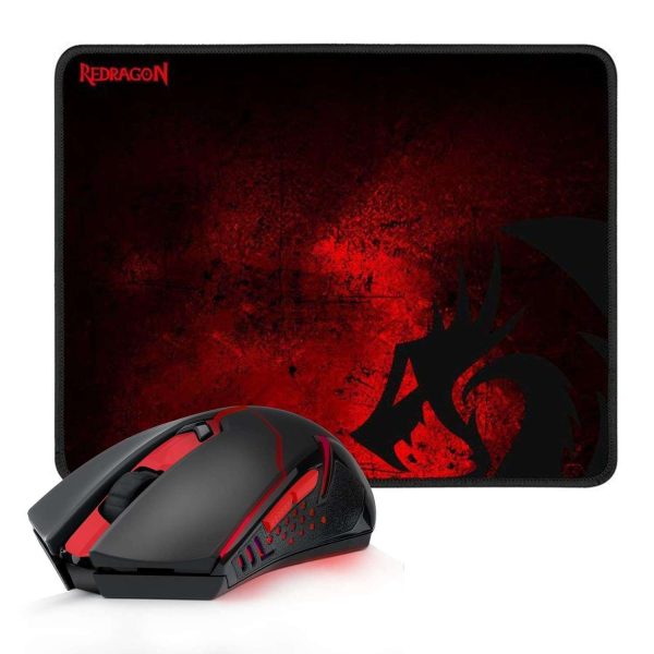 Combo de mouse y alfombrilla para juegos inalámbricos Redragon M601-WL-BA